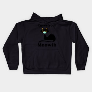 Halloween Black Cat Mask Cover Your Meowth Cat Lovers Kids Hoodie